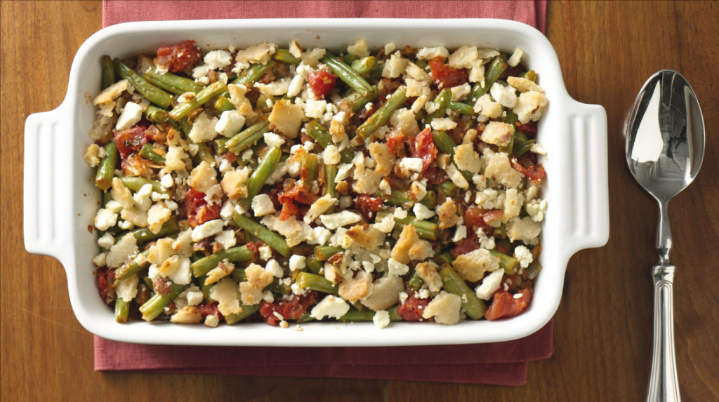 Stewed Green Beans with Gluten Free Crumb Topping